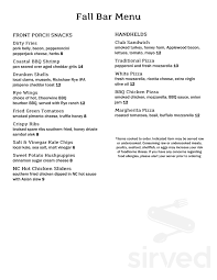 Rye bar & southern kitchen categories: Rye Bar And Southern Kitchen Menu In Raleigh North Carolina Usa