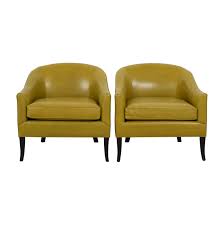 Tub chairs look quite contemporary in small living rooms. 82 Off Crate Barrel Crate Barrel Lemon Green Leather Side Chairs Chairs