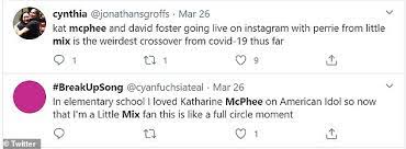 David Foster 70 Katharine Mcphee 36 And Perrie Edwards 26 Form Friendship Daily Mail Online