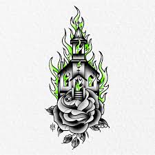 These amazing rose tattoo designs will go well with your image and preferences. Artstation Burning Church Tattoo Flash Benjamin Rose