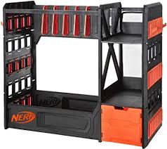 Mount the pegboard to the wall with mounting screws or choose a shoe organizer with pockets approximately the same width as your nerf guns to make sure they. Amazon Com Nerf Elite Blaster Rack Storage For Up To Six Blasters Including Shelving And Drawers Accessories Orange And Black Amazon Exclusive Toys Games