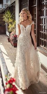 2018 Bridal Cap Sleeves Sweetheart Neckline Full Embellishment Elegant Romantic Soft A Line Wedding Dr Wedding Dresses Lace A Line Wedding Dress Bridal Dresses