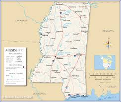 Alabama state map with cities. Map Of The State Of Mississippi Usa Nations Online Project