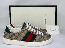 Their low silhouette is enhanced. Gucci Ace Gg Supreme Bees Sneakers Men S 5 New Authentic Ebay