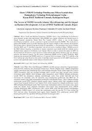Baik sehingga menarik bagi documents similar to artikel, analisis manajemen laba dan kinerja keuangan perusahaan. Pdf Akses Umkm Terhadap Pembiayaan Mikro Syariah Dan Dampaknya Terhadap Perkembangan Usaha Kasus Bmt Tadbiirul Ummah Kabupaten Bogor