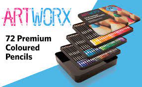 artworx premium lot de 72 crayons couleur qualite superieure dans boite metallique parfaits pour livres coloriage adultes eleves ou enfants fournitures scolaires amazon fr bureau reine des produits laitiers