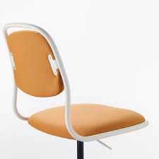 Orfjall White Vissle Dark Yellow Swivel Chair Ikea Great for use for home office/ bedroom desk.
