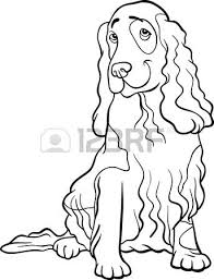 Black And White Springer Spaniel Clipart Black And White Cartoon Illustration Of Funny Cocker Spaniel Black And White Cartoon Cartoon Dog Spaniel Art