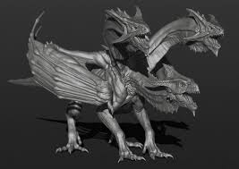 3 Heads Dragon Sculpt By Cvbtruong On Deviantart With Images Zbrush