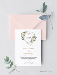 Wedding Invitation Template Blush Floral Wedding Invitation Geome Geometric Wedding Invitation Diy Printable Wedding Invitations Wedding Invitation Templates