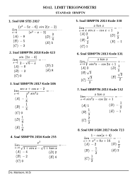 Soal soal turunan ini diambil dari soal ujian sekolah ebtanas maupun soal un. Soal Sbmptn Limit Trigonometri Cara Golden