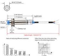 Heschen M12 Inductive Proximity Sensor Switch Non-Shield Type LJ12A3-4-Z/AY  Detector 4mm 10-30VDC 200mA PNP Normally Closed(NC) 3 Wire