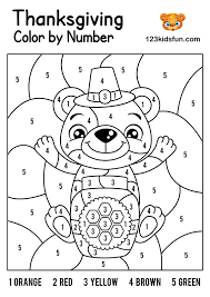 You can download color by number turkey coloring pages for free! Free Thanksgiving Printables 123 Kids Fun Apps