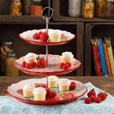 20.00 creamy brie smothered with a cranberry relish and dried cranberries. The Pioneer Woman Blossom Jubilee 3 Tier Serving Tray Walmart Com Walmart Com