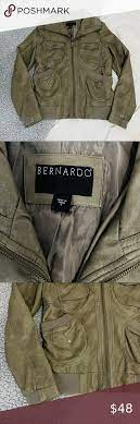 Bernardo Green Leather Jacket In 2020 Green Leather Jackets Jackets For Women Leather Jacket
