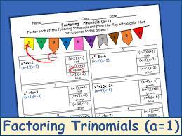 Worksheets are factoring trinomials a 1 d. Factoring Trinomials A 1 Coloring Activity Teaching Resources