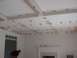 Toronto Patterned Coffered Ceiling Installation Home Ceiling Coffered Ceiling Family Room