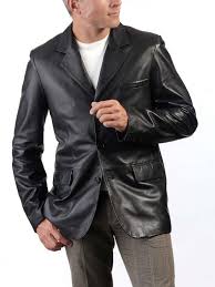 Branded Three Button Leather Blazer For Men Mens Leather Blazer Lambskin Leather Blazer Leather Blazer Jacket