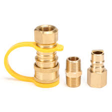 Rv, van, trailer, dual quick connect lp gas only hose Solid Brass 1 4 Rv Propane Quick Connect Adapter Shut Off Valves And Fittings Yard Garden Outdoor Living Outdoor Cooking Eating