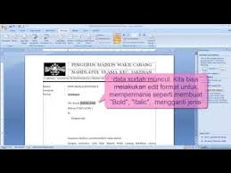 Cara Mudah Membuat Mail Merge Ms Word Youtube Surat