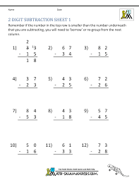 They are a great way for children to start learning to subtract numbers written in columns. 2 Digit Subtraction Worksheets With Regrouping