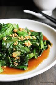 Stir Fried Kailan With Garlic Oyster Sauce Foodelicacy Fried Spinach Asian Vegetables Stir Fry Spinach