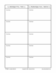 30 Printable T Chart Templates Examples Template Archive