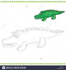 Verbinden Sie Die Punkte Und Malvorlagen Krokodil Stock Vektorgrafik Alamy