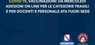 Un quantitativo con cui, rispettando la. Regione Campania Covid 19 Vaccinazioni Da Oggi Adesione On Line Per Le Categorie Fragili E Per Docenti E Personale Ata Fuori Sede Comune Di Castel San Giorgio