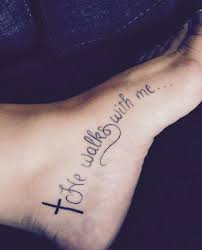 60 Best Foot Tattoos Meanings Ideas And Designs Foot Tattoos He Walks With Me Foot Tattoo Picture Tattoos
