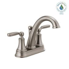 Maybe you would like to learn more about one of these? Delta Woodhurst 4 In Centerset 2 Handle Bathroom Faucet In Stainless 2532lf Ssmpu The Home Depot Bathroom Faucets Brushed Nickel Faucet Delta Faucets