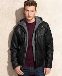 195 Calvin Klein Jacket Hooded Faux Leather Jacket Leather Jacket Men Black Leather Bomber Jacket Leather Jacket With Hood