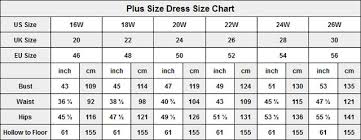 measurement size chart wedding dresses prom gowns