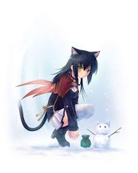 Winter My Fav Season Cat Girl Animal Ears Anime Cat