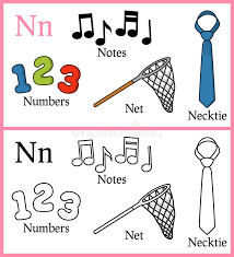 Coloring Book For Children Alphabet N Alphabet Letter N Coloring Book For Children With Cartoon Objects Necktie Net N In 2020 Coloring Books Lettering Alphabet