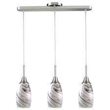 Beldi Peak Collection 3 Light Grey And Nickel Pendant 1933 P3 Grey The Home Depot
