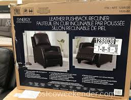 Sam's club push back recliner. Synergy Kyleigh Leather Pushback Recliner Costco Weekender