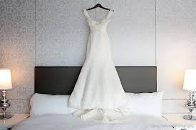 monique lllier wedding dress hanging