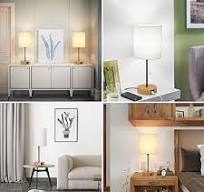 Table Lamps Set of 2 with USB Charging Ports, Bedside Lamps ...