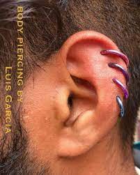 Healed Helix Piercings With Anatometalinc 12ga Titanium Segment Rings Piercing Bodypiercing Philly Philadelphia Sou Helix Piercing Body Piercing Piercing