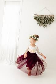 I bought this dress for a winter wedding and got so many compliments. Burgundy Flower Girl Dress White Lace Wedding Dress Will You Etsy