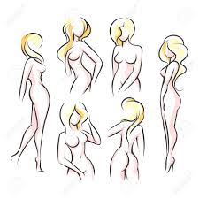 Female body outline google search drawing refrences body. Six Female Body Outline Silhouettes Woman Body Beauty Sketch Royalty Free Cliparts Vectors And Stock Illustration Image 121875255