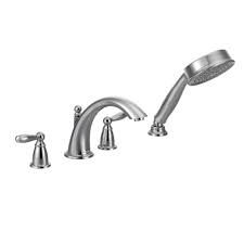 < image 1 of 2 >. Moen T924 Brantford Roman Tub Faucet Trim With Hand Shower Chrome Plumbing Online Canada