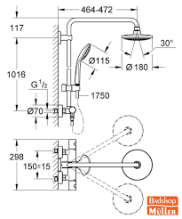 Grohe Euphoria System 180 Duschsystem Regendusche Duschset