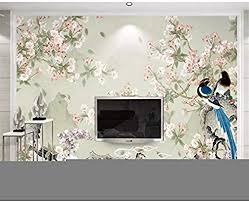 Tianxinbz ورق جدران سميك مخصص حسب الطلب مرسوم يدوي ا على شكل زهور ملونة يدوي ا على شكل طائر Amazon Ae