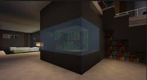 Fish Tank Minecraft Room Minecraft Room Decor Minecraft Modern