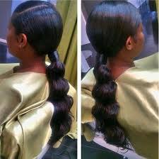 Black Formal Ponytail For Relaxed Hair Black Ponytail Hairstyles Long Ponytail Hairstyles Relaxed Hair