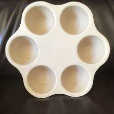 Pampered Chef Stoneware Round 6 Cup Deep Muffin Cupcake Popover Baking Pan 5124 Pamperedchef