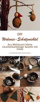 Walnussschalen Schatzwichtel Basteln Fur Adventskalender Oder Geschenkanhanger Geschenkanhanger Basteln Adventskalender Und Geschenkanhanger
