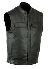 Soa Men S Anarchy High Quality Soft Leather Vest Outlaws Motorcycle Biker Club Mens Leather Vest Motorcycle Leather Vest Leather Vest